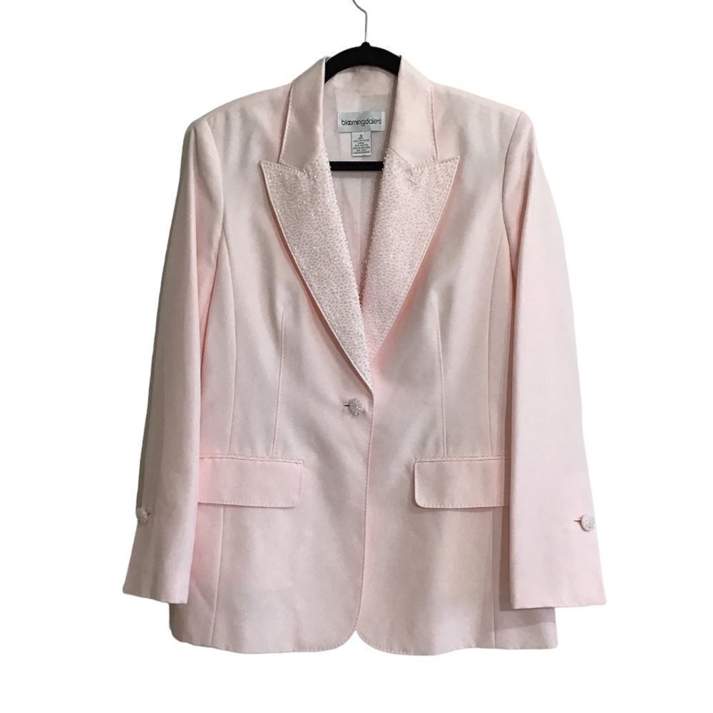 Bloomingdale’s Pink 3-Piece Skirt And Pants Suit Size 10 Barbiecore Baby Pink